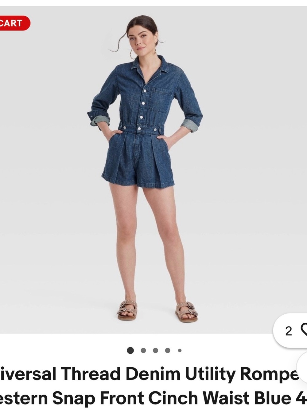 Universal Thread Blue Denim Romper Size 14